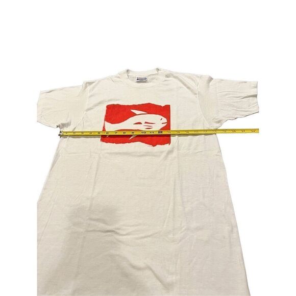 Vintage Rare HANES FISH  LOGO single stitch T-shirt size L made in USA - Picture 4 of 9